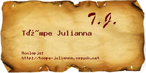 Tömpe Julianna névjegykártya